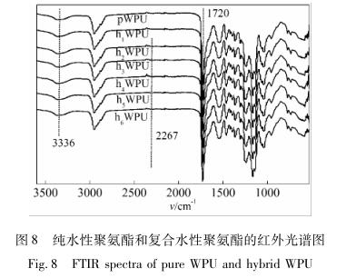 纯水性聚氨酯和复合水性聚氨酯的红外光谱图