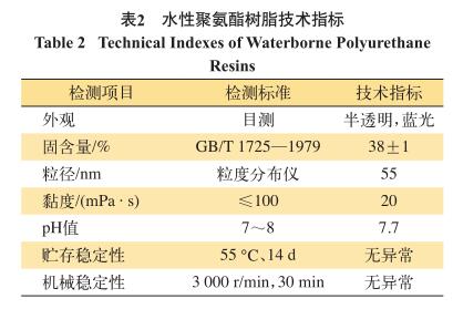 水性聚氨酯树脂技术指标