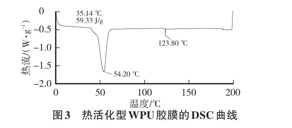 热活化型WPU胶膜的DSC曲线